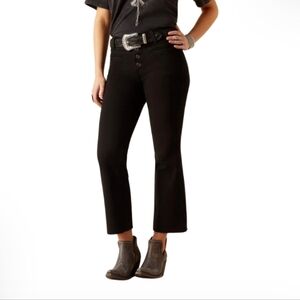 Ariat High Rise Kick Flare Raw Hem Black Jeans Size 27